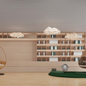 现代幼儿园阅读室3D模型下载